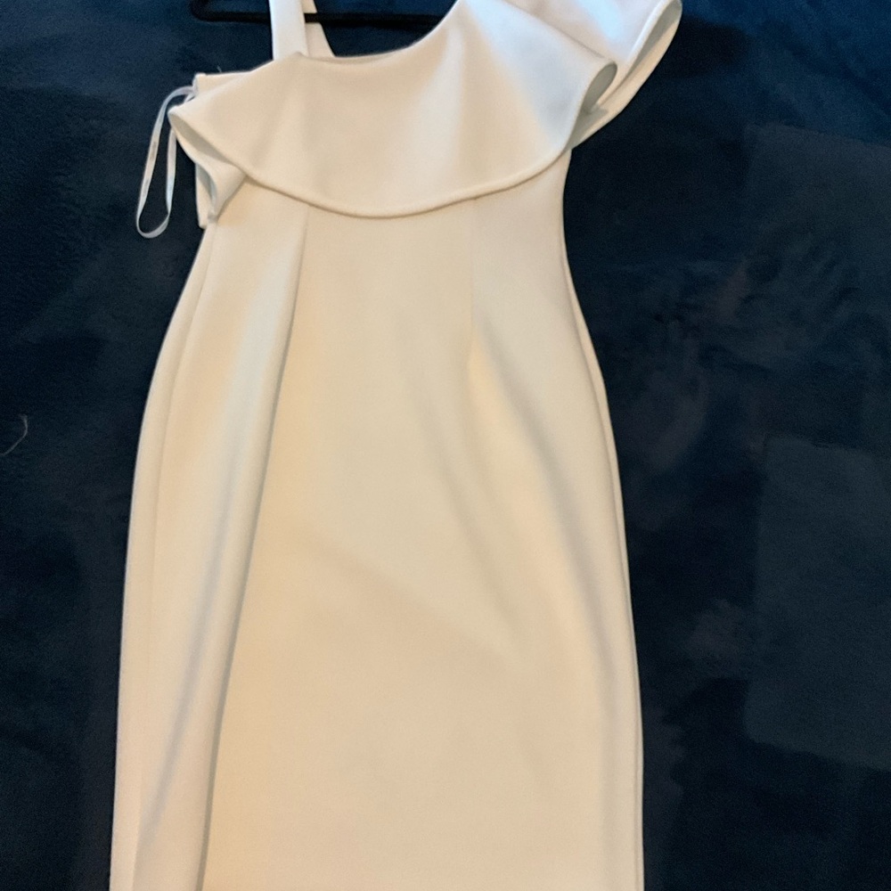 Calvin Klein One Shoulder White Dress